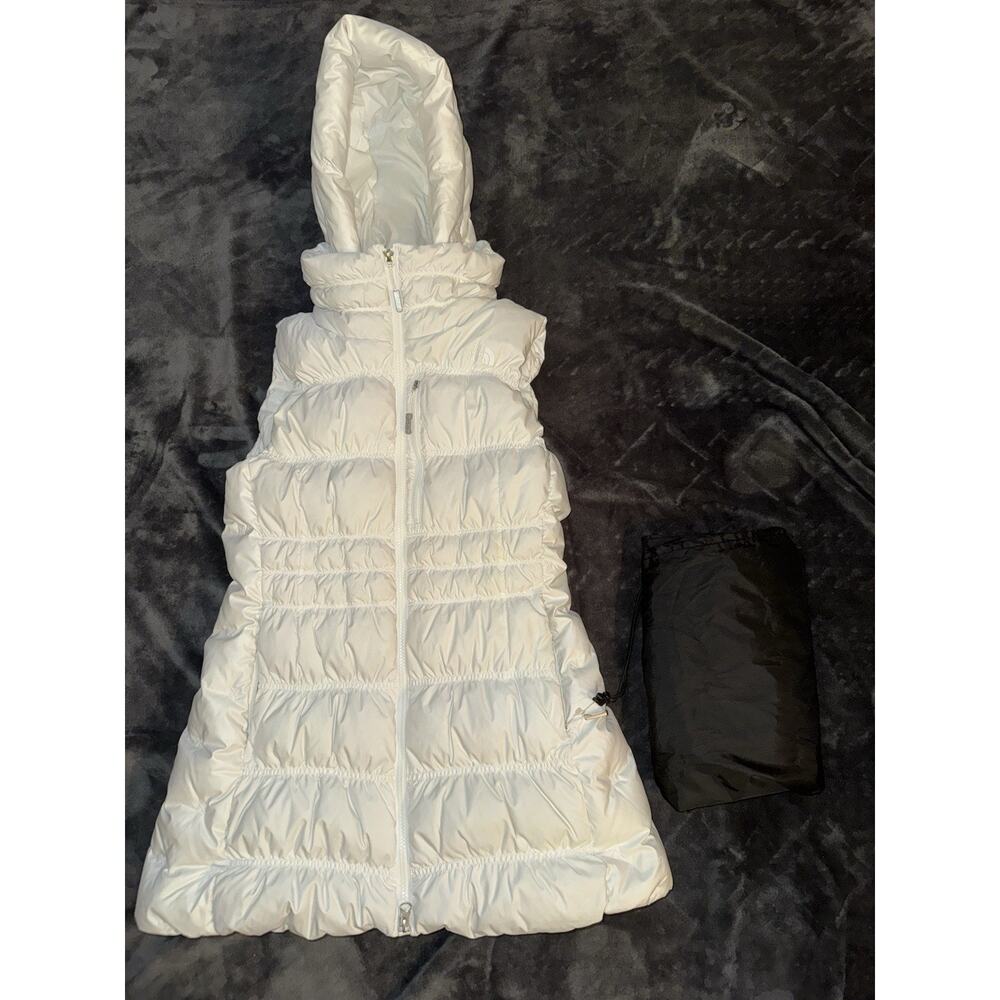 The North Face 800 Expedition Proven White Vest With Detachable Hood. SMALL/USED